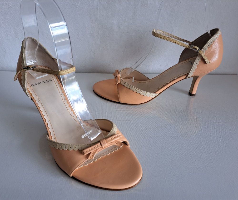 Carvela designer shoes apricot beige stiletto heels size 4