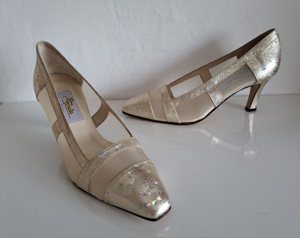 Renata designer shoes gold mother of the bride size 6.5