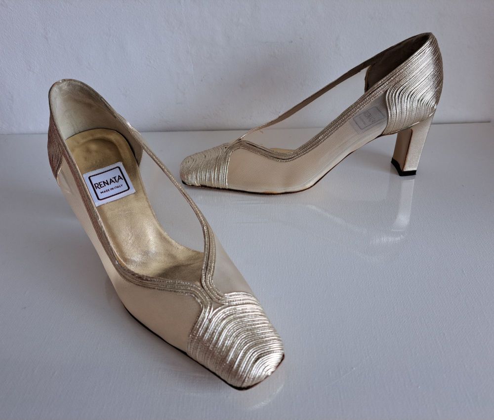 Renata Gold Mesh Shoes Size 2.5 - 3