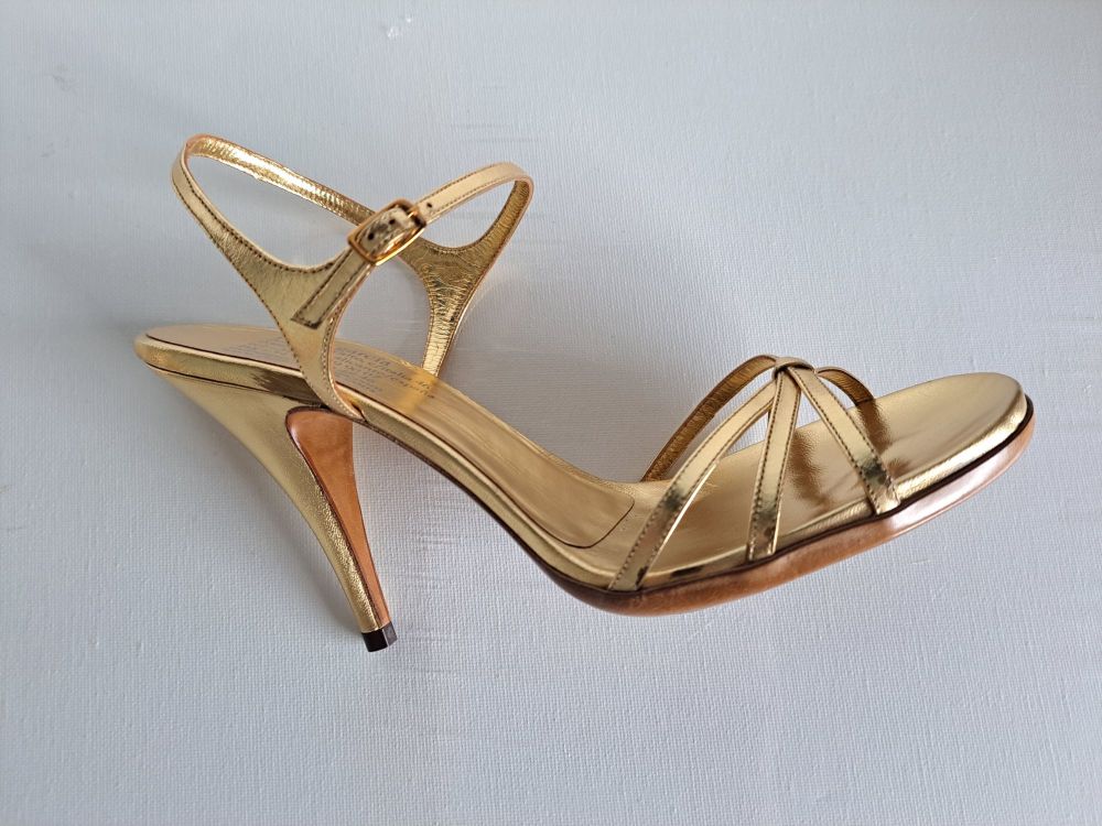 Pedro Garcia designer shoes gold strappy sandals size 7