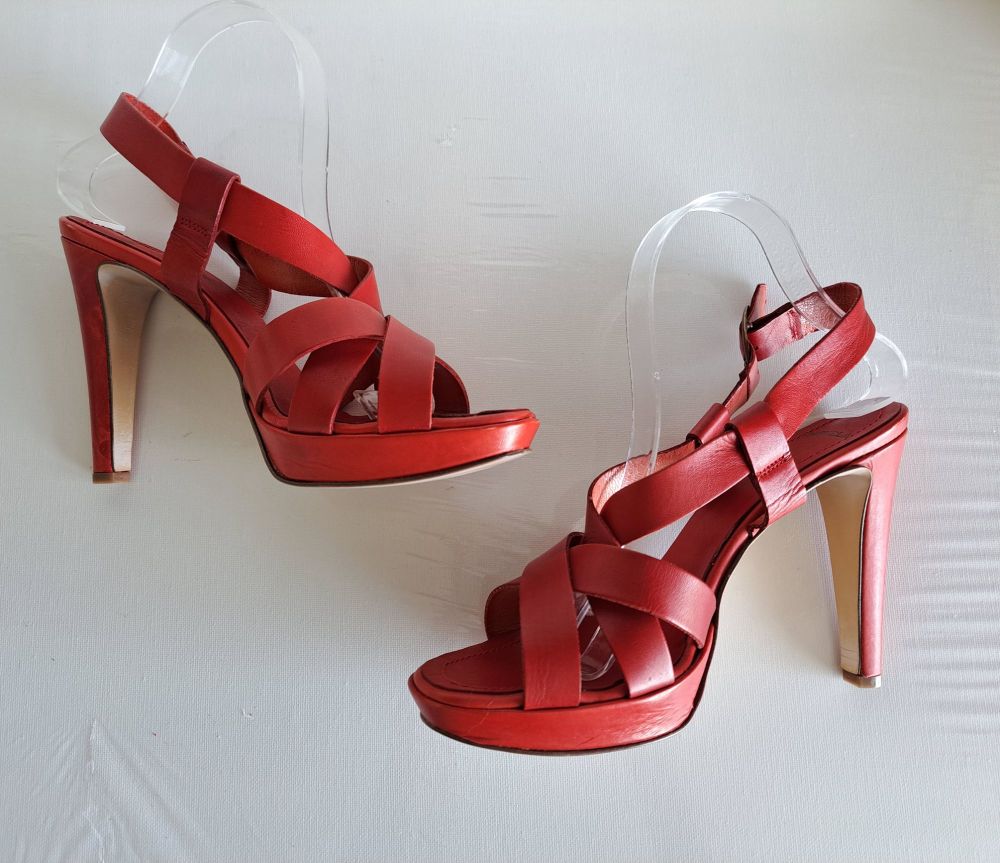 Carvela Kurt Geiger shoes platform red strappy sandals size 6.5