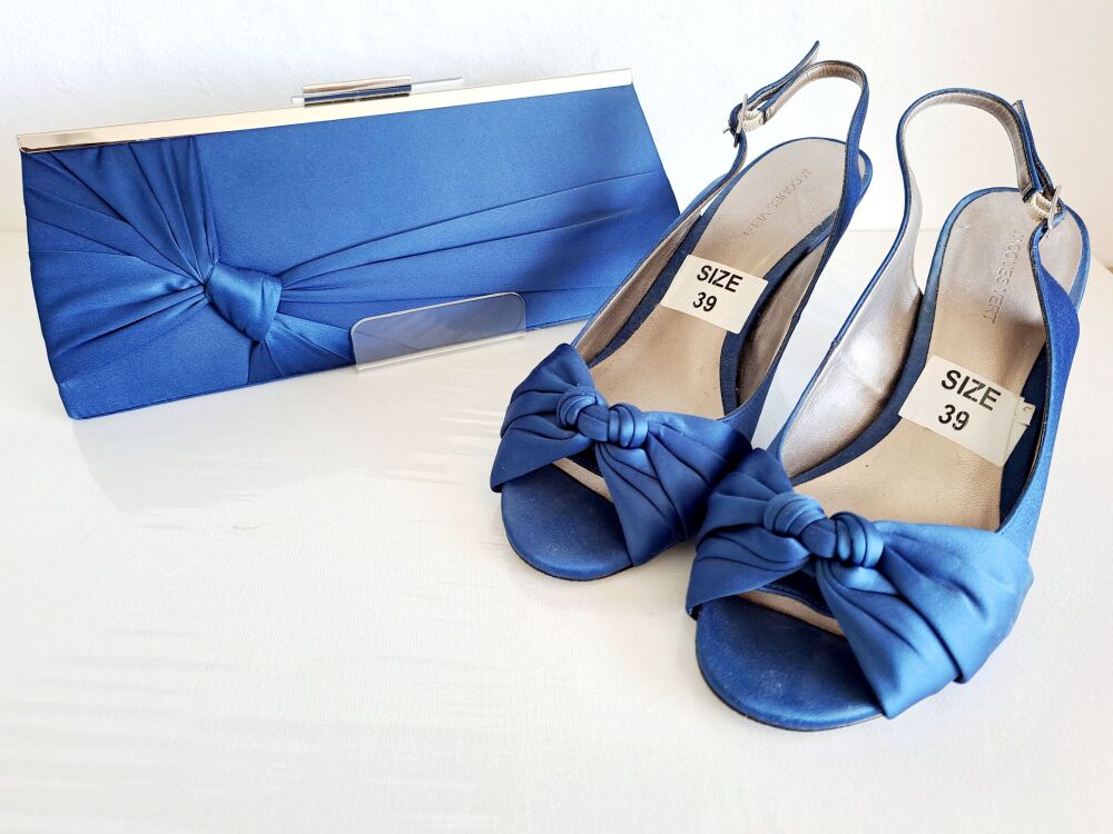 Jacques Vert Blue Shoes size 6 & Matching Bag