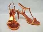 Bertie pink orange satin platform wedge sandals size 3 new