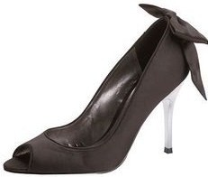 Carvela  Kurt Geiger shoes peeptoe black satin bow  Size 7 