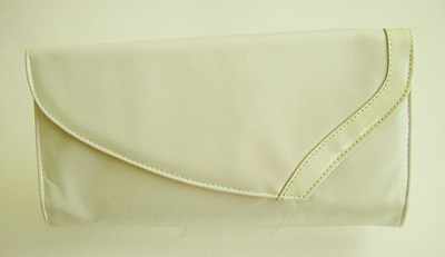 Designer bag Renata envelope clutch pearlescent silver