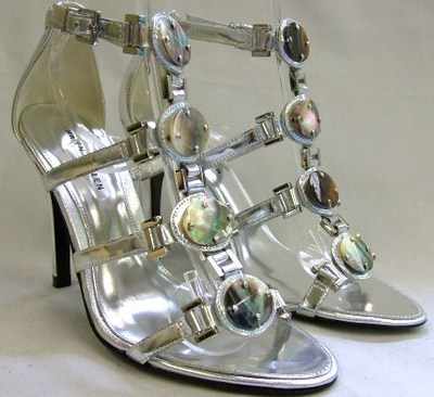 Karen Millen shoes leather silver Stiletto heels size 5