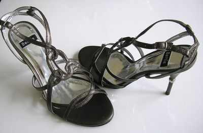 Bertie Pewter Gladiator Style Shoes Size 5