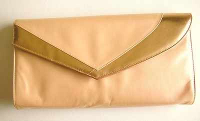 Renata evening bag envelope clutch peachy pink with copper