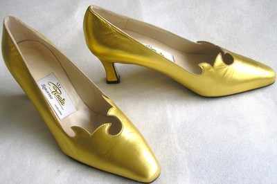 Designer Renata shoes gold leather 