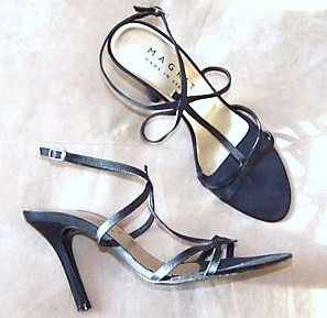 Magrit designer shoes. black strappy evening  sandals size 3.5 .