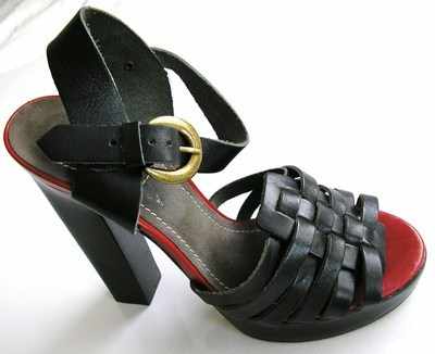 Designer shoes Kurt Geiger black strappy platform heels size 4