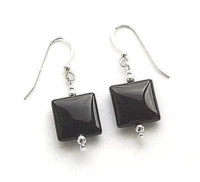 Black Onyx Gemstone Sterling Silver Earrings
