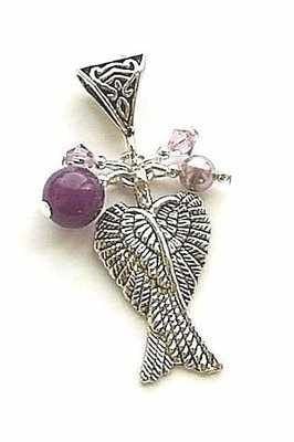 Angel Wing Amethyst Gemstone Jewellery Silver Necklace