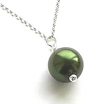 Emerald Pearl Sterling Silver Necklace
