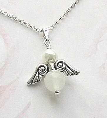 ANGEL GEMSTONE OF YOUR CHOICE SILVER NECKLACE