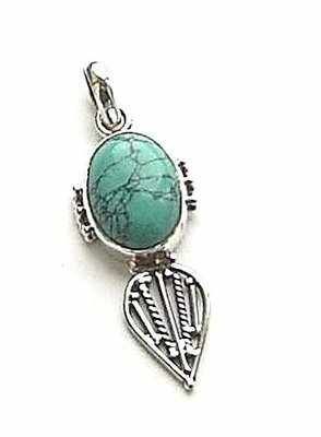 Turquoise Stylish Gemstone Sterling Silver Pendant