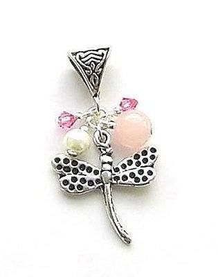 Rose Quartz Dragonfly Sterling Silver Necklace