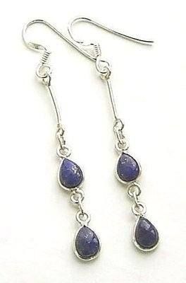 Lapis Stylish Gemstone Sterling Silver Earrings