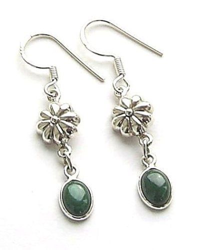 Malachite Ornate Sterling Silver Gemstone Earrings