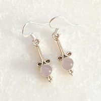 Rose Quartz gemstone silver earrings