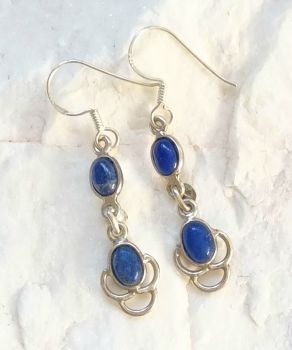 Lapis gemstone crystal earrings