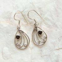 Smoky quartz gemstone earrings