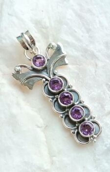 Angel wing amethyst gemstone silver jewellery