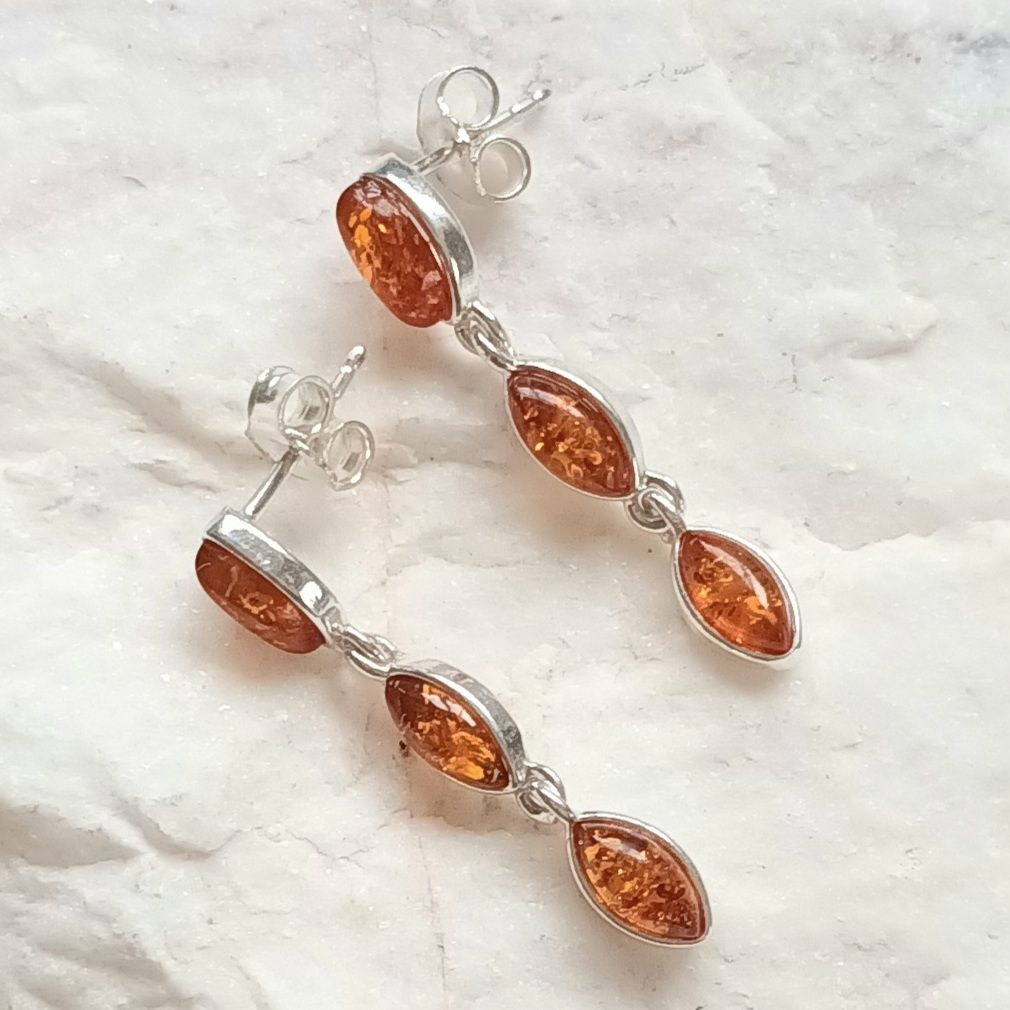Baltic Amber Stunning Sterling Silver Earrings