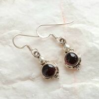 Garnet earrings silver