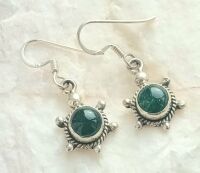 Jade crystal silver earrings handmade