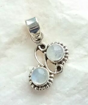 Moonstone crystal silver pendant
