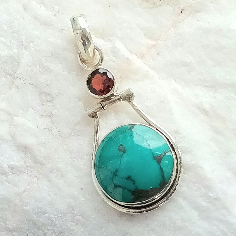 Turquoise Sterling Silver Gemstone Pendant