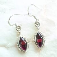 Garnet crystal silver earrings