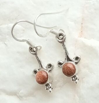 Goldstone crystal gemstone earrings