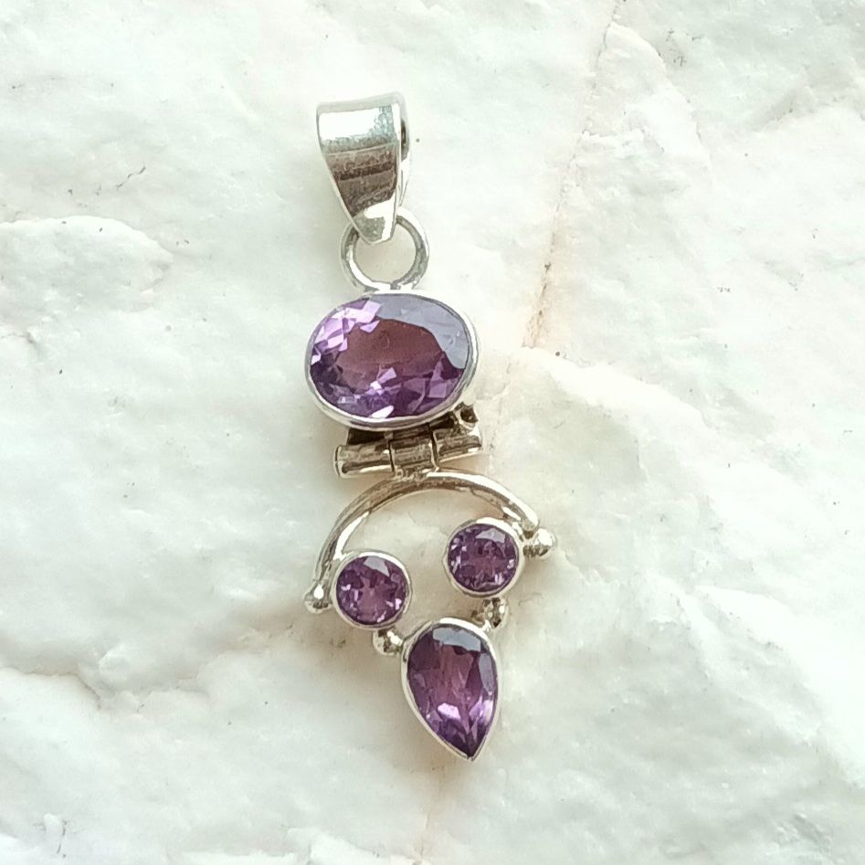 Amethyst Sterling Silver Elegant Gem Pendant