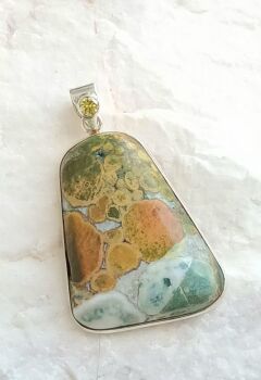 Rainforest jasper crystal jewellery pendant