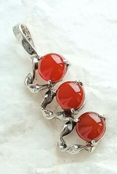 Carnelian sterling silver pendant 1