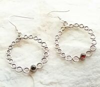 Garnet silver gem 925 earrings