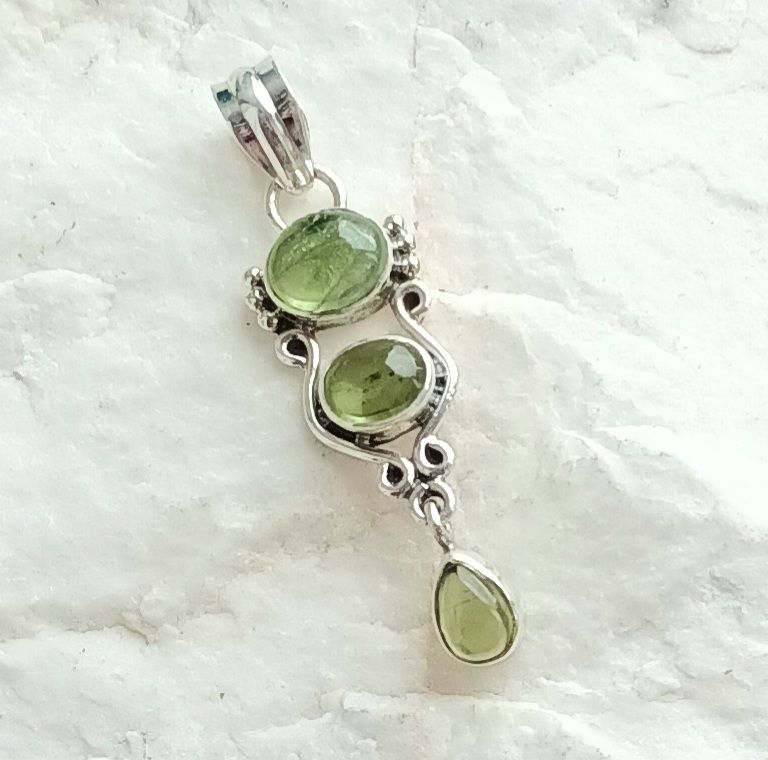 Prehnite Stunning Sterling Silver Gemstone Pendant