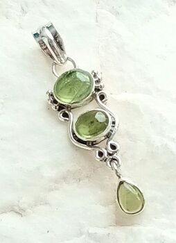 Prehnite crystal gemstone pendant