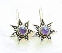 Amethyst flower silver jewellery