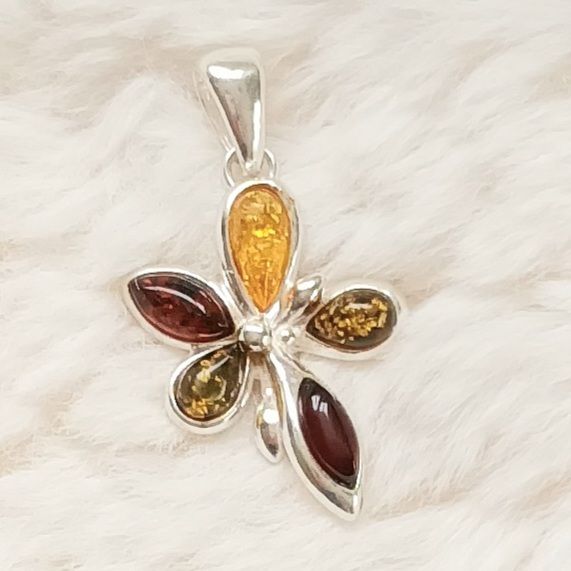 Baltic Amber Beautiful Stering  Silver Pendant