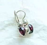 Garnet gemstone silver crystal earrings 6