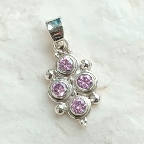 Pink Quartz Crystal Gemstone Pendant
