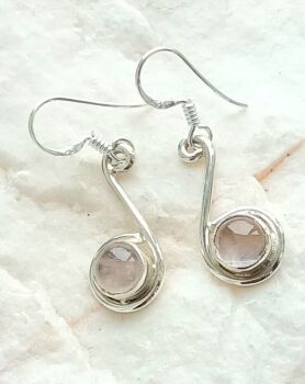 Crystal rose quartz earrings