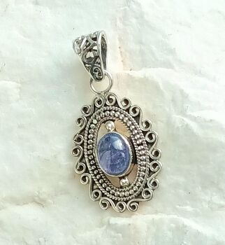 Iolite crystal sterling silver jewellery