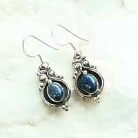 Silver crystal jewellery lapis earrings