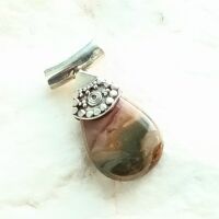 Mookaite silver gemstone crystal pendant