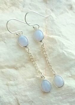 Blue lace agate sterling silver crystal jewellery