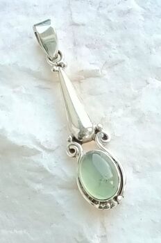 Prehnite crystal silver pendant jewellery